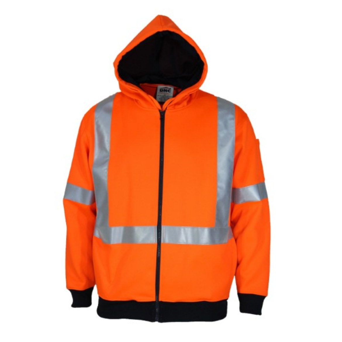 Picture of DNC Hi-Vis Full Zip "X" Back Fleecy Hoodie Orange