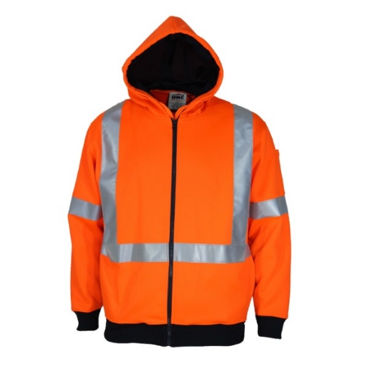 Picture of DNC Hi-Vis Full Zip "X" Back Fleecy Hoodie Orange