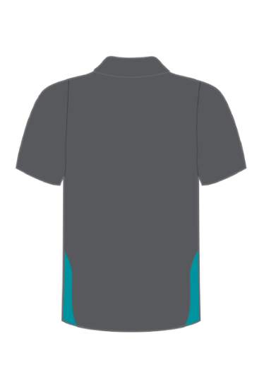 Picture of Custom Mens Polo Shirt Short Sleeve Cotton Back Charcoal/Teal Including Georges River Council Logo