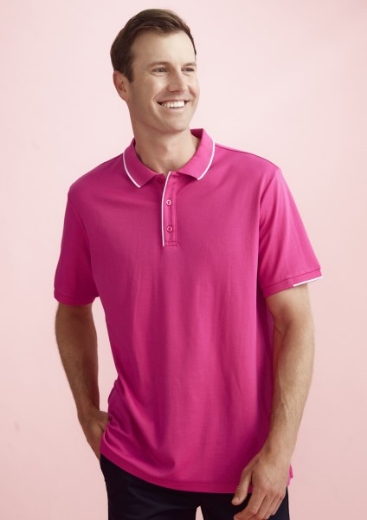 Picture of Bizcare Mens Pink Short Sleeve Polo