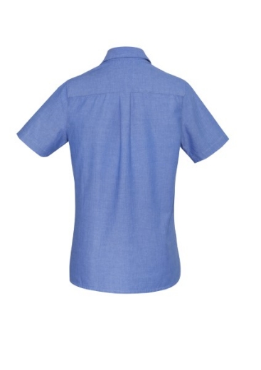 Picture of Biz Collection Ladies Blue Chambray Shirt Short Sleeve 100% cotton