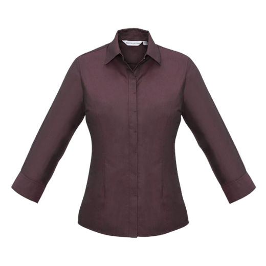 Picture of Biz Collection Ladies Hemingway Shirt Long Sleeve Port Wine (Custom Made)