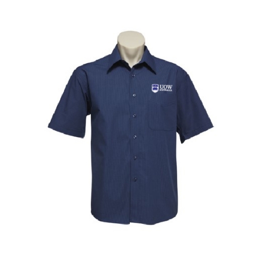 Picture of Biz Collection Mens Micro Check Shirt Short Sleeve 50% Cotton 50% Polyester