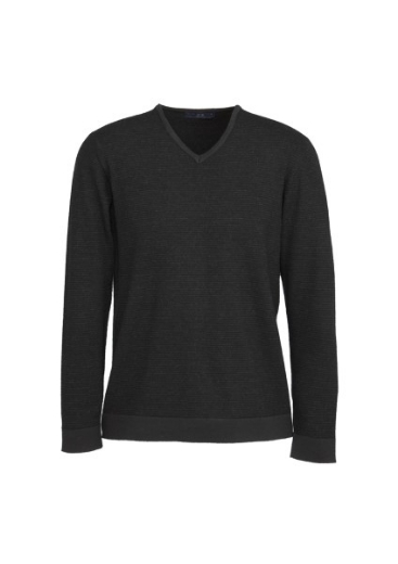 Picture of Biz Collection Mens Origin Pullover 100% Merino Wool Black/Charcoal