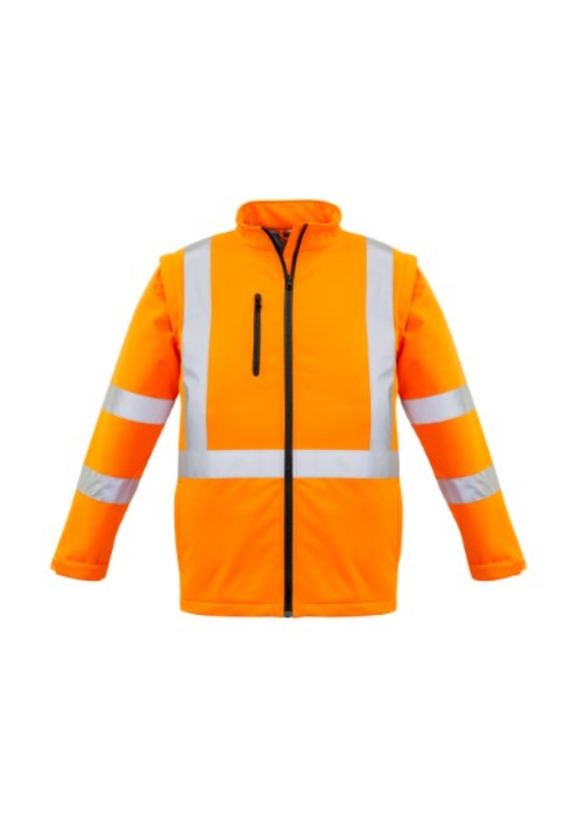 Picture of Syzmik Soft Shell Jacket 2 in 1 X Pattern Reflective Tape Orange (CF10028)