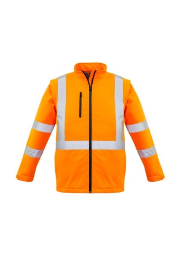 Picture of Syzmik Soft Shell Jacket 2 in 1 X Pattern Reflective Tape Orange (CF10028)