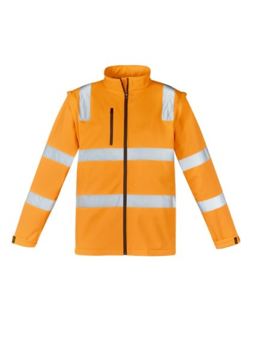 Picture of Syzmik Unisex Hi Vis VIC Rail 2 In 1 Softshell Jacket Reflective Tape Orange