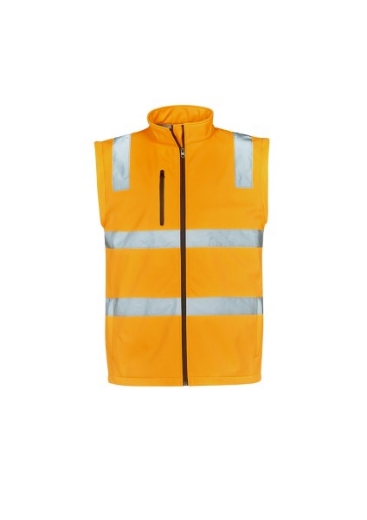Picture of Syzmik Unisex Hi Vis VIC Rail 2 In 1 Softshell Jacket Reflective Tape Orange