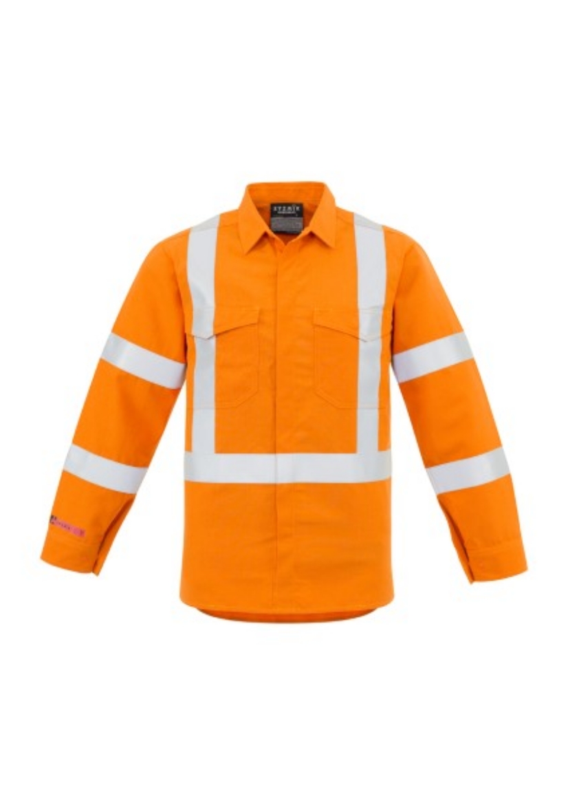 Picture of Syzmik Flame Resistant Rail Shirt with Reflective Tape Metatech HRC1 Orange