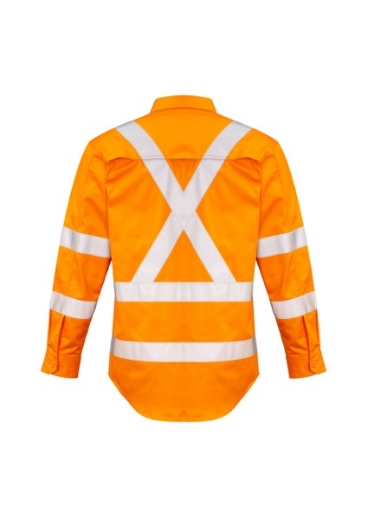 Picture of Syzmik Mens Shirt Mid Weight Hi Vis X Back Taped Shirt Orange