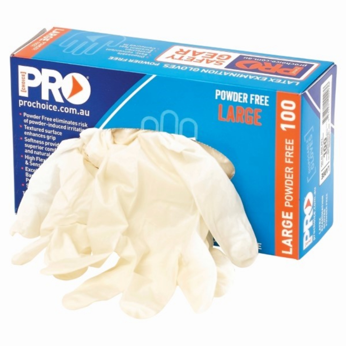 Picture of ProChoice Disposable Latex Powder Free Glove, Clear - 100 Pieces Per Box