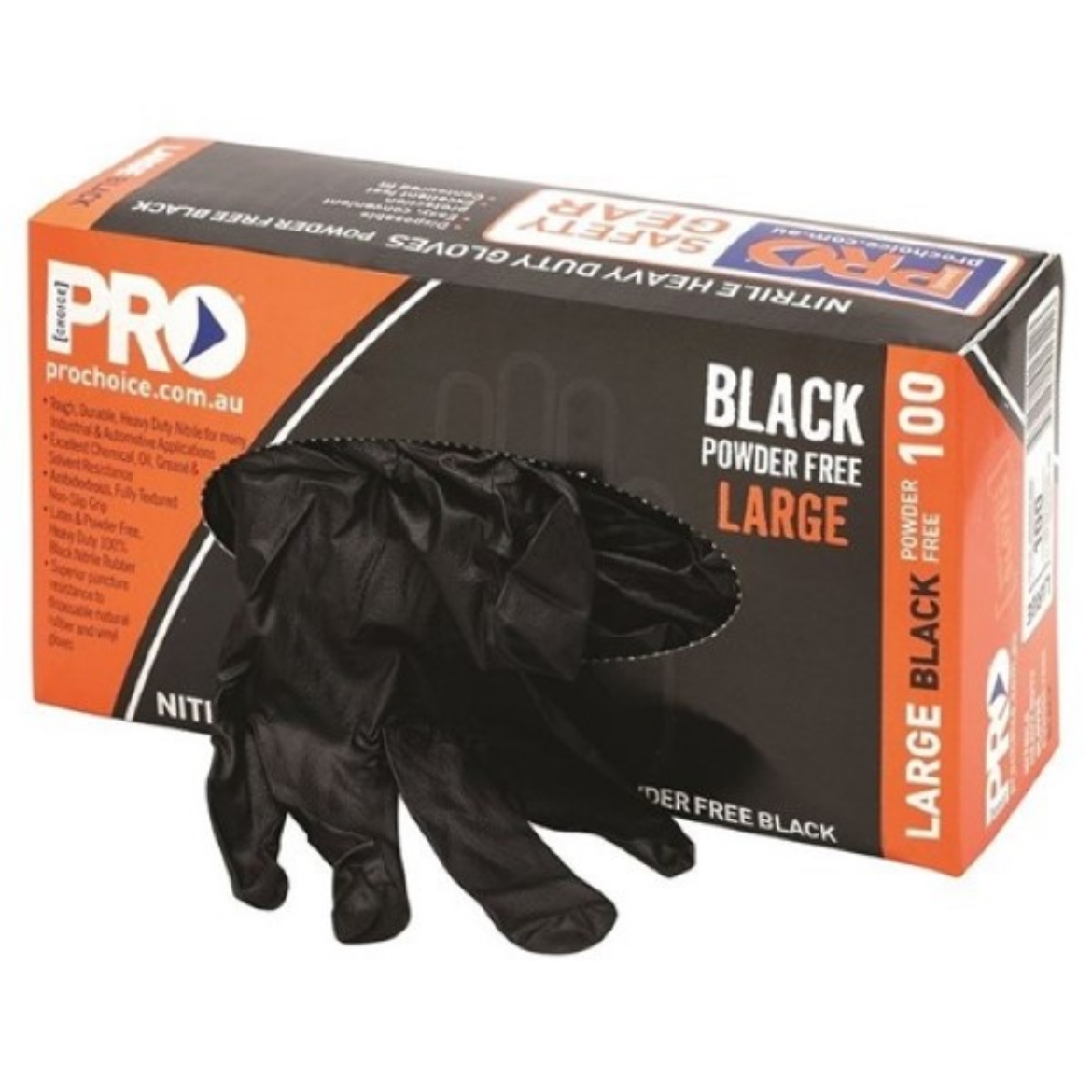 Picture of ProChoice Disposable Heavy Duty Nitrile Glove BLACK  Powder Free
