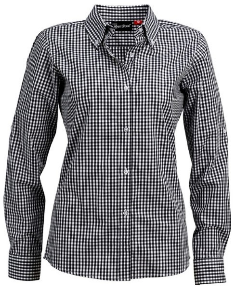 Picture of Identitee Ladies Miller Long Sleeve Gingham Shirt