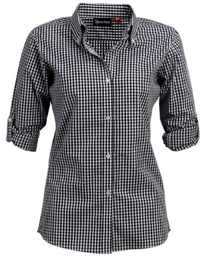 Picture of Identitee Ladies Miller Long Sleeve Gingham Shirt