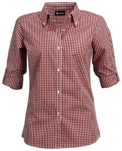 Picture of Identitee Ladies Miller Long Sleeve Gingham Shirt