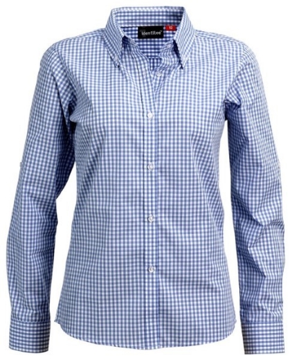 Picture of Identitee Ladies Miller Long Sleeve Gingham Shirt