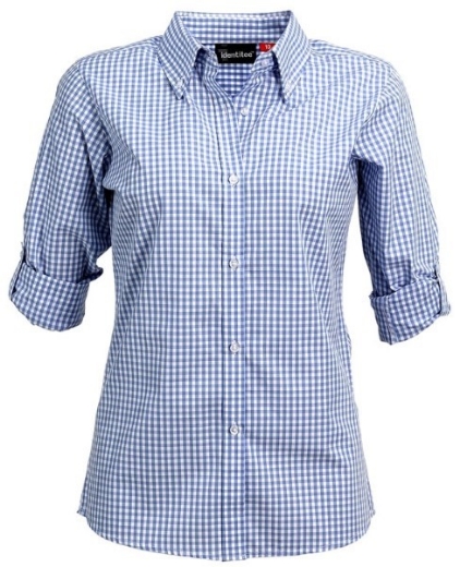 Picture of Identitee Ladies Miller Long Sleeve Gingham Shirt