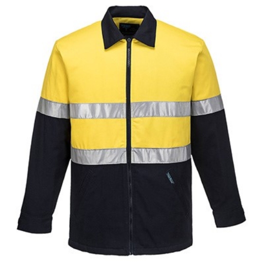 Picture of Prime Mover Quilt Padded Cotton Drill Jacket with 2 Ring Reflective Tape