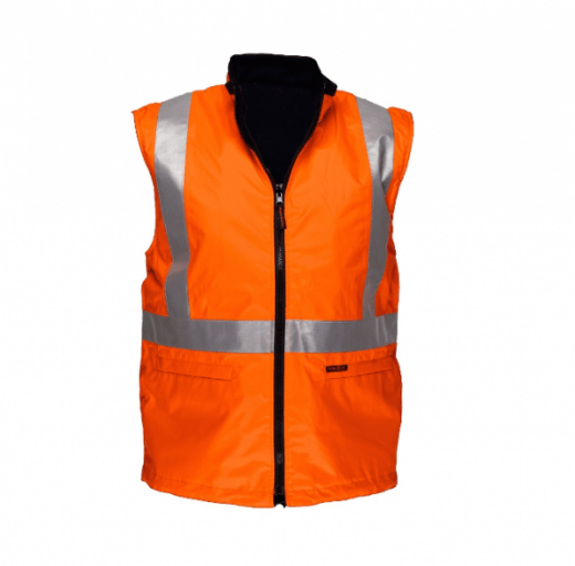 Picture of Prime Mover Hi Vis Reversible Vest with Polar Fleece Lining X Pattern Reflective Tape