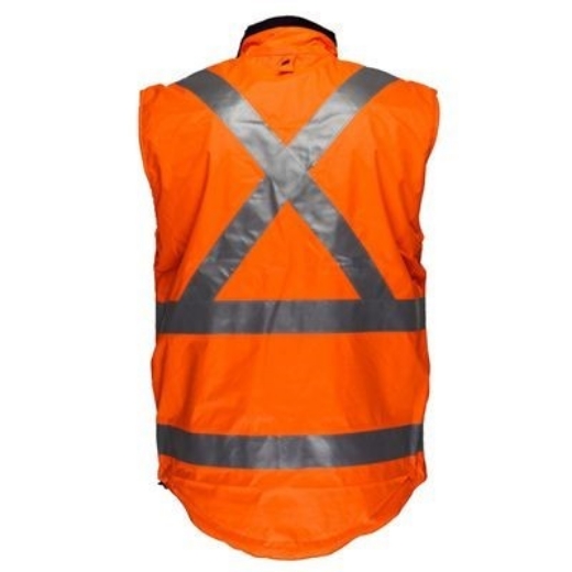 Picture of Prime Mover Hi Vis Reversible Vest with Polar Fleece Lining X Pattern Reflective Tape