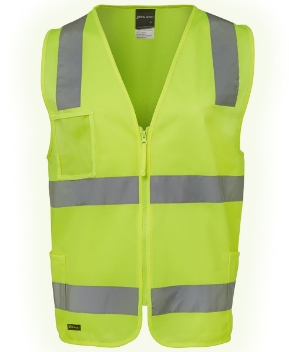 Picture of JB's Hi Vis Day Night Zip Safety Vest with ID Pocket 100% Polyester