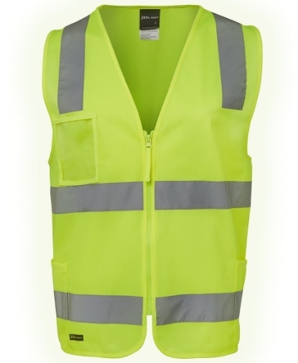 Picture of JB's Hi Vis Day Night Zip Safety Vest with ID Pocket 100% Polyester