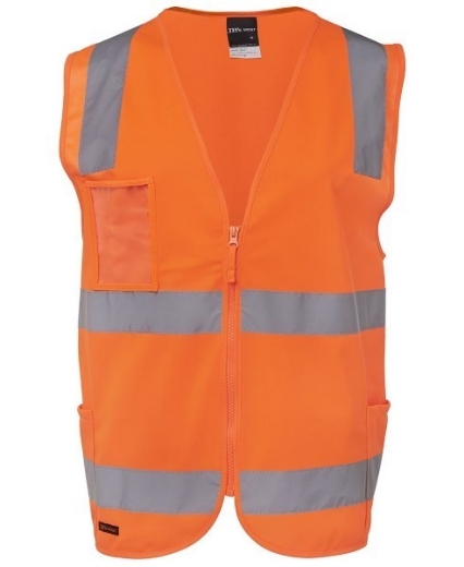 Picture of JB's Hi Vis Day Night Zip Safety Vest with ID Pocket 100% Polyester