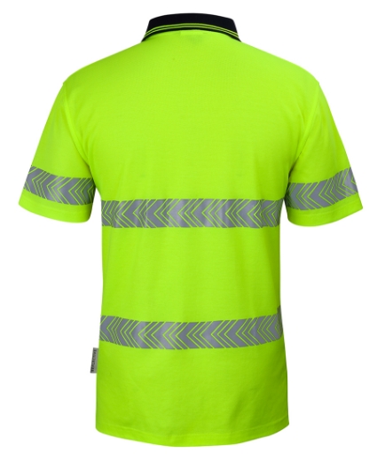 Picture of JB's Hi Vis Cotton Back Short Sleeve Polo Shirt with Segmented Reflective Tape