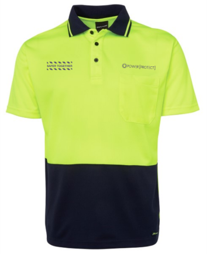 Picture of JB's Hi Vis Traditional Polo Shirt Short Sleeve 100% Polyester 2 Tone