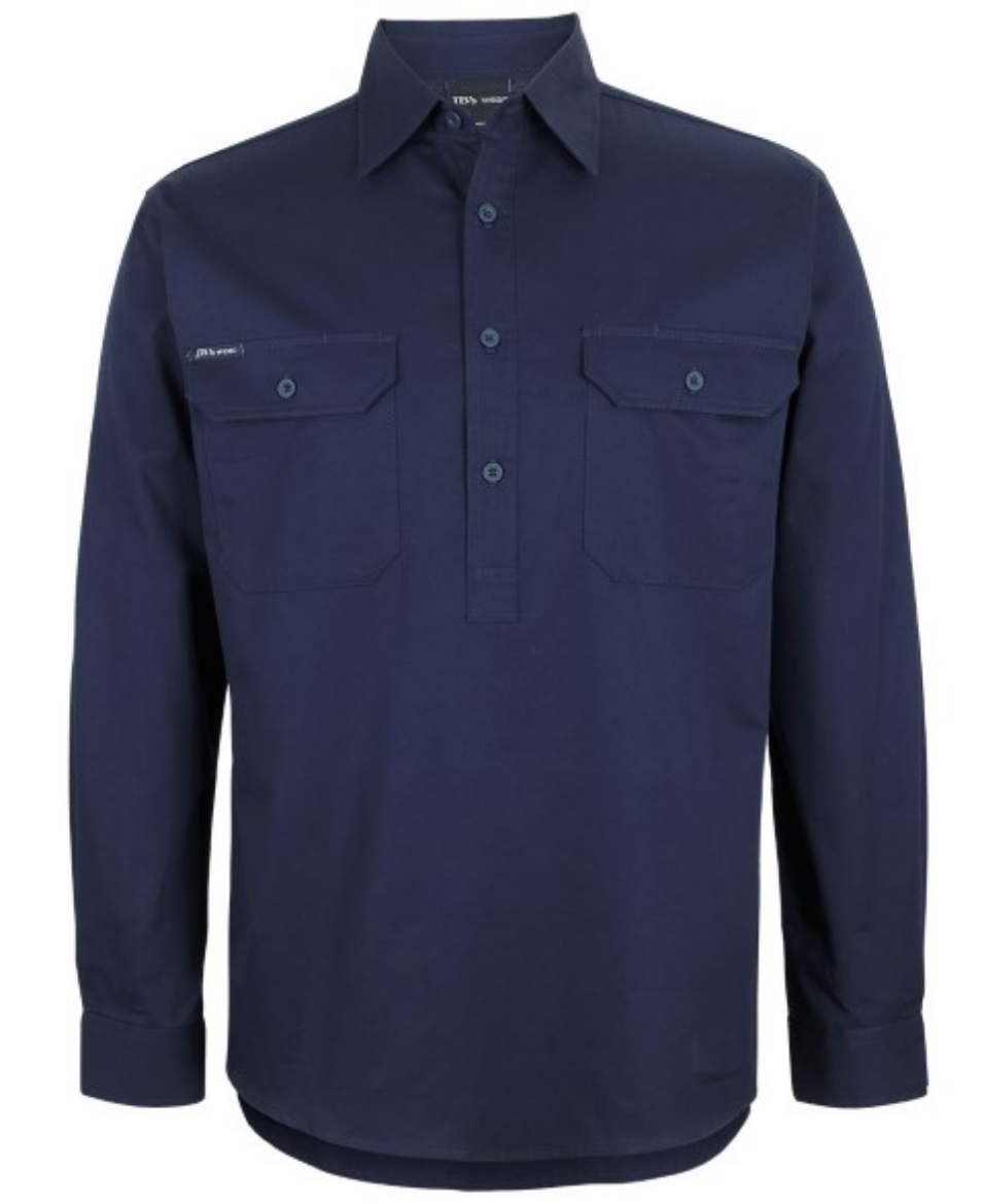 Picture of JB's 190gsm Closed Front Cotton Drill Work Shirt Long Sleeve