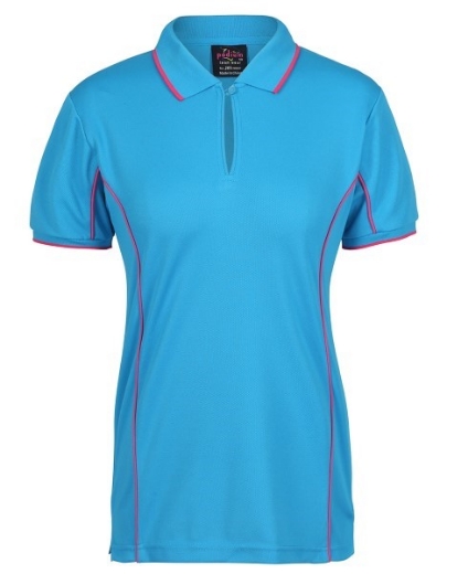 Picture of Podium Ladies Piping Polo Shirt 100% Polyester Pique Knit