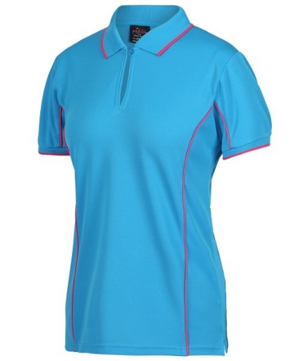 Picture of Podium Ladies Piping Polo Shirt 100% Polyester Pique Knit