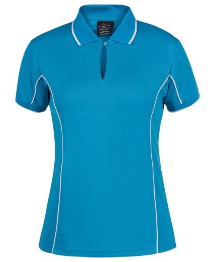 Picture of Podium Ladies Piping Polo Shirt 100% Polyester Pique Knit