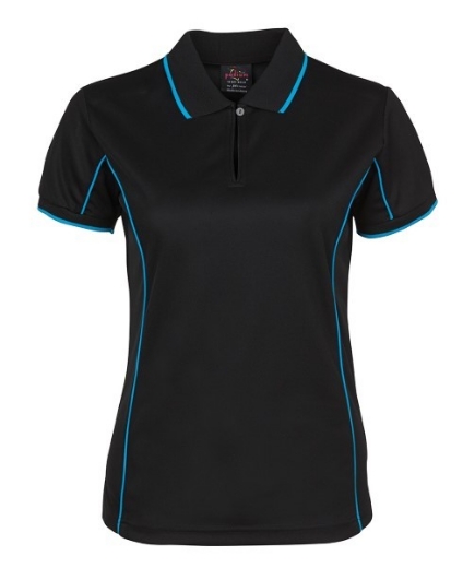 Picture of Podium Ladies Piping Polo Shirt 100% Polyester Pique Knit