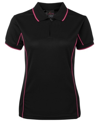 Picture of Podium Ladies Piping Polo Shirt 100% Polyester Pique Knit