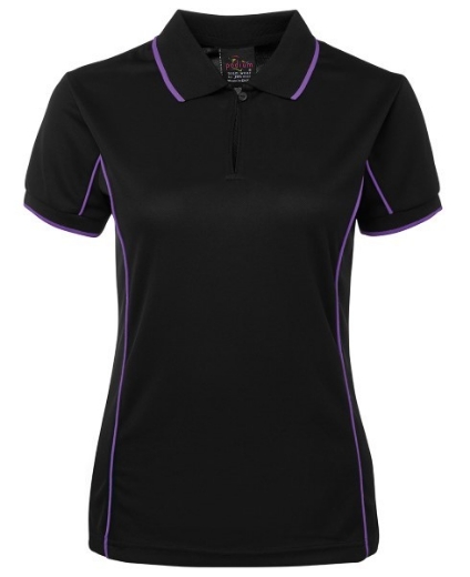 Picture of Podium Ladies Piping Polo Shirt 100% Polyester Pique Knit