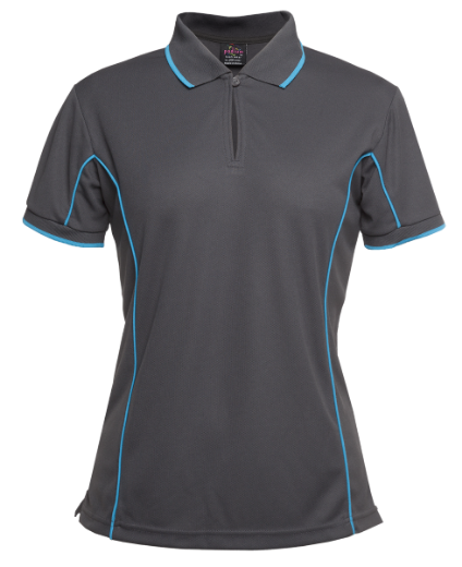 Picture of Podium Ladies Piping Polo Shirt 100% Polyester Pique Knit
