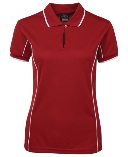 Picture of Podium Ladies Piping Polo Shirt 100% Polyester Pique Knit