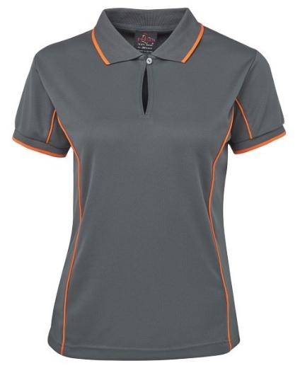 Picture of Podium Ladies Piping Polo Shirt 100% Polyester Pique Knit