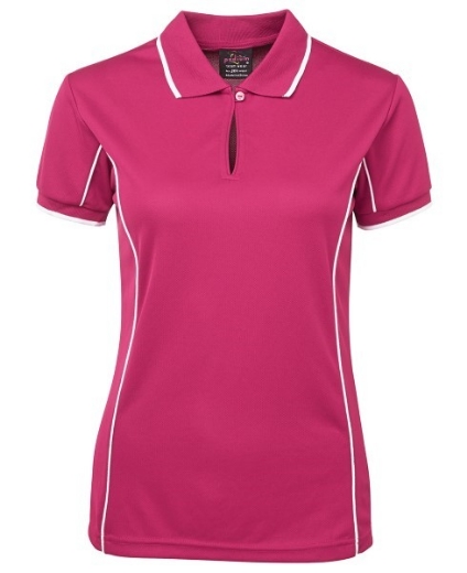 Picture of Podium Ladies Piping Polo Shirt 100% Polyester Pique Knit