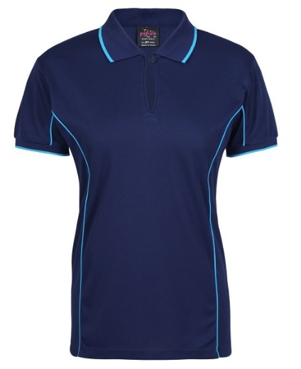 Picture of Podium Ladies Piping Polo Shirt 100% Polyester Pique Knit