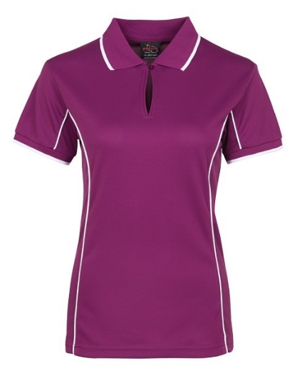 Picture of Podium Ladies Piping Polo Shirt 100% Polyester Pique Knit