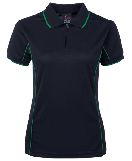 Picture of Podium Ladies Piping Polo Shirt 100% Polyester Pique Knit