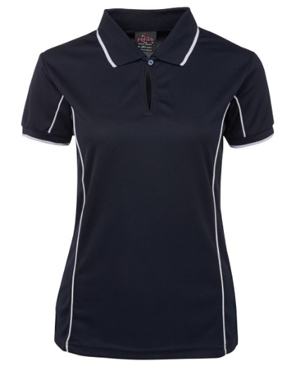 Picture of Podium Ladies Piping Polo Shirt 100% Polyester Pique Knit
