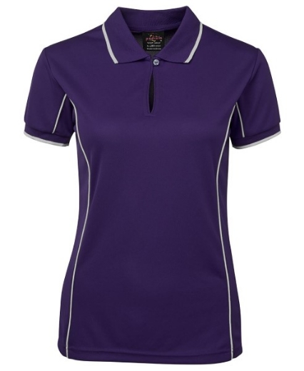 Picture of Podium Ladies Piping Polo Shirt 100% Polyester Pique Knit