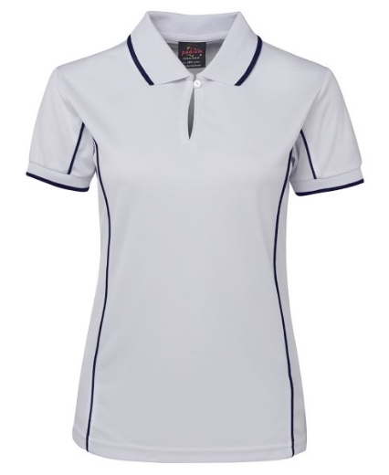 Picture of Podium Ladies Piping Polo Shirt 100% Polyester Pique Knit