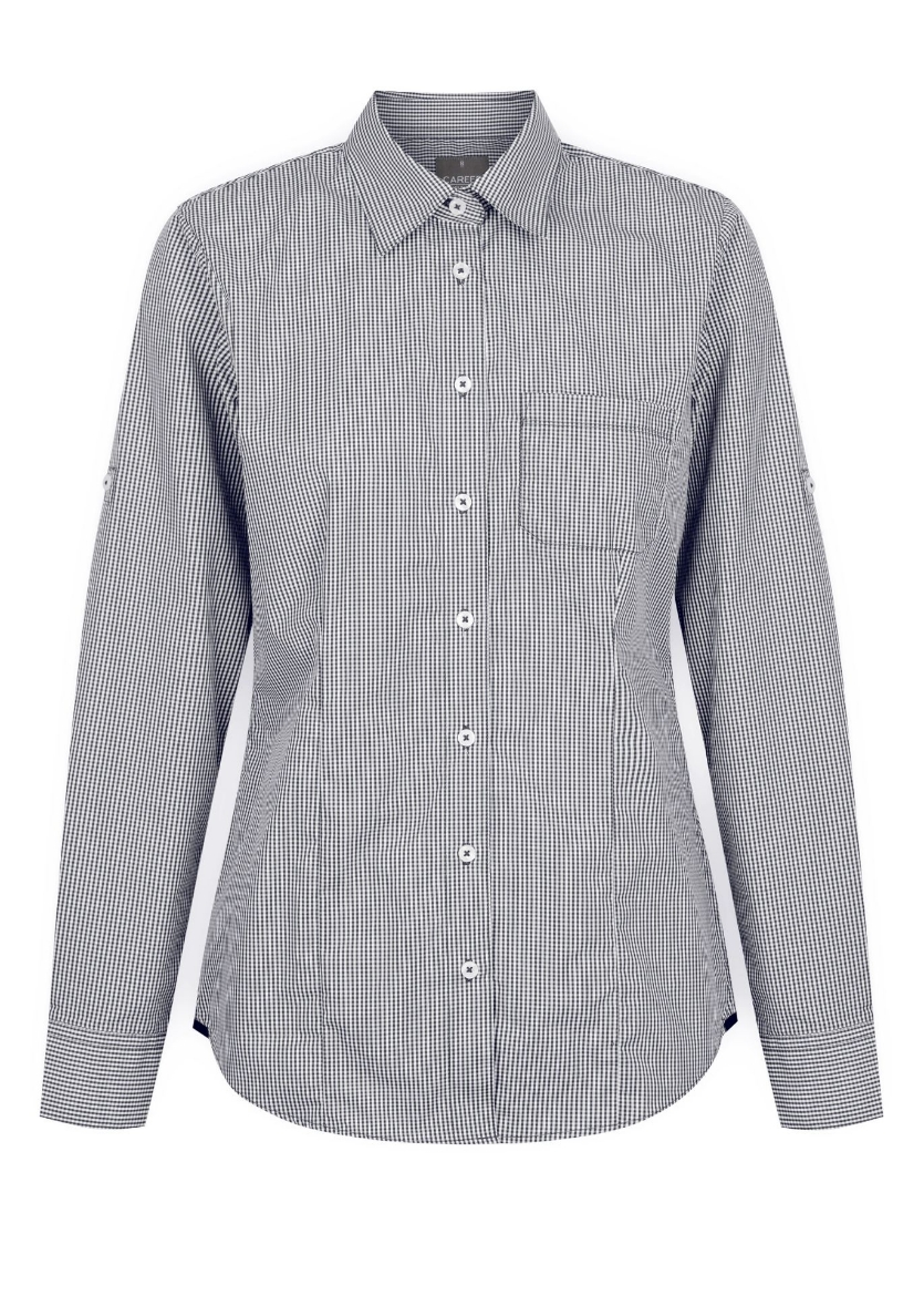 Picture of Gloweave Ladies Westgarth Gingham Check Slim Fit Hospitality Long Sleeve Shirt