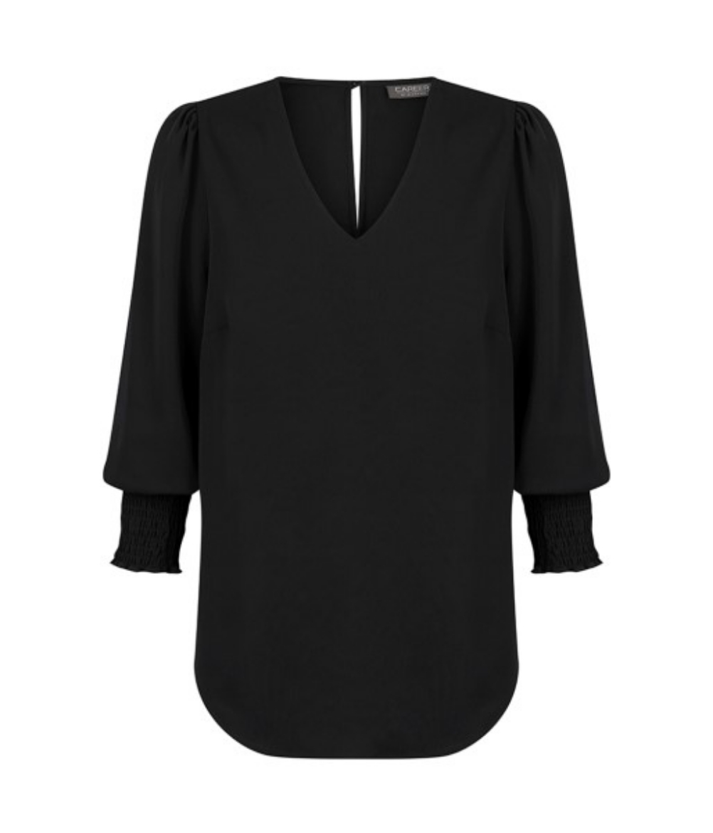 Picture of Gloweave Cleo Ladies V Neck Shirred Cuff Top