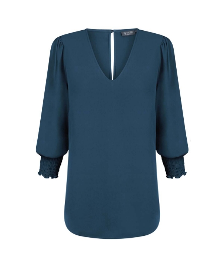 Picture of Gloweave Cleo Ladies V Neck Shirred Cuff Top