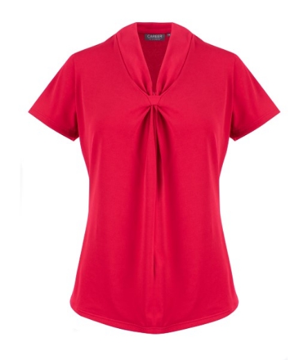 Picture of Gloweave Ladies Rose Short Sleeve Cool Breeze Knot Top